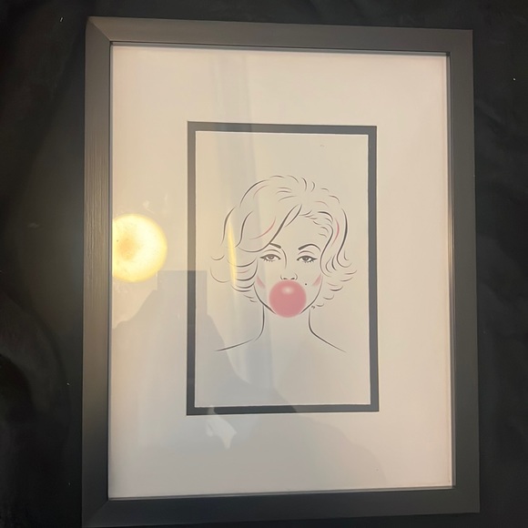 Marilyn Monroe bubble gum photo with frame - Picture 1 of 2